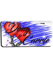 F024 Custom Airbrush Personalized Heart and Chain License Plate Tag Design Yours
