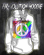 F025 Custom Airbrush Personalized Peace Sign Hoodie Sweatshirt Design Yours