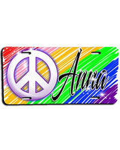 F025 Custom Airbrush Personalized Peace Sign License Plate Tag Design Yours