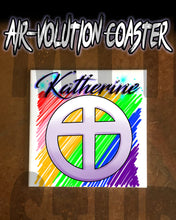 F028 Custom Airbrush Personalized Christian Cross Ceramic Coaster Design Yours