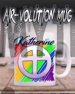 F028 Custom Airbrush Personalized Christian Cross Ceramic Coffee Mug Design Yours