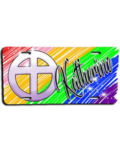 F028 Custom Airbrush Personalized Christian Cross License Plate Tag Design Yours