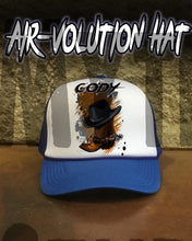 F040 Custom Airbrush Personalized Cowboy Hat And Boots Snapback Trucker Hat Design Yours