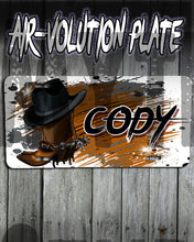 F040 Custom Airbrush Personalized Cowboy Boots and Hat License Plate Tag Design Yours