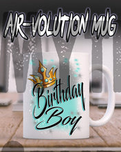 F042 Custom Airbrush Personalized Birthday Boy Crown Ceramic Coffee Mug Design Yours