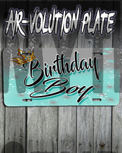 F042 Custom Airbrush Personalized Birthday Boy Crown License Plate Tag Design Yours