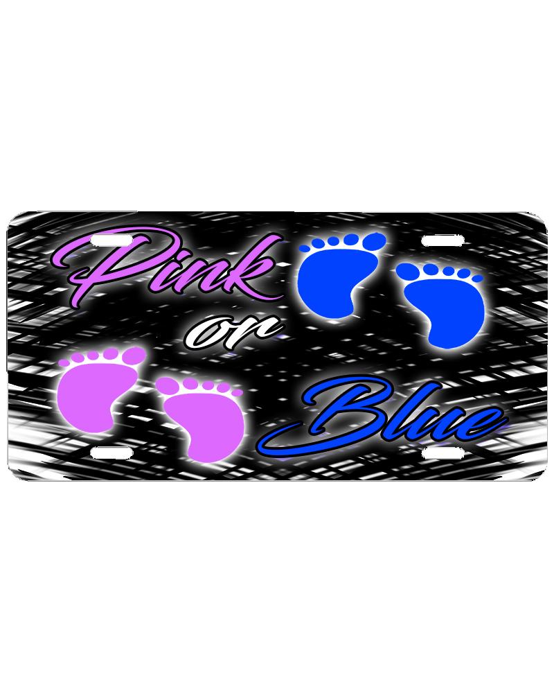 F047 Digitally Airbrush Painted Personalized Custom baby feet    Auto License Plate Tag