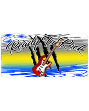 F048 Digitally Airbrush Painted Personalized Custom Guitar    Auto License Plate Tag