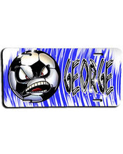 G002 Personalized Airbrush Soccer Ball License Plate Tag Design Yours