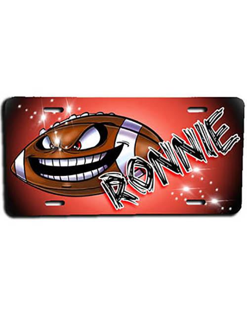 G003 Personalized Airbrush Football License Plate Tag Design Yours