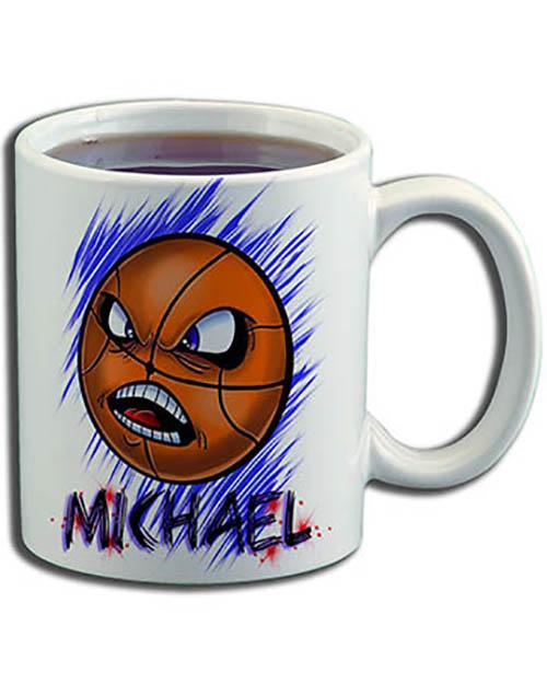G004 Personalized Airbrush Basketball Ceramic Coffee Mug Design Yours