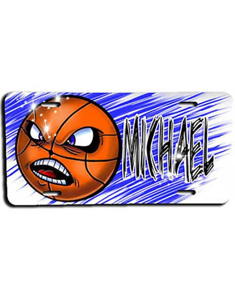 G004 Personalized Airbrush Basketball License Plate Tag Design Yours