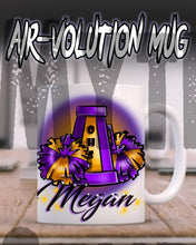 G005 Personalized Airbrush Cheer Pom Pom Ceramic Coffee Mug Design Yours