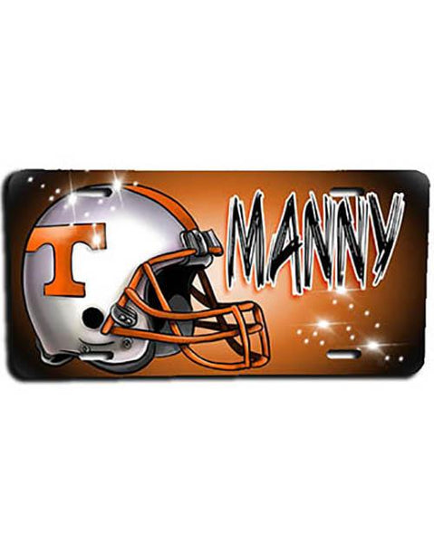 G006 Personalized Airbrush Football Helmet License Plate Tag Design Yours
