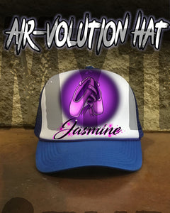 G008 Personalized Airbrush Ballet Shoes Snapback Trucker Hat Design Yours