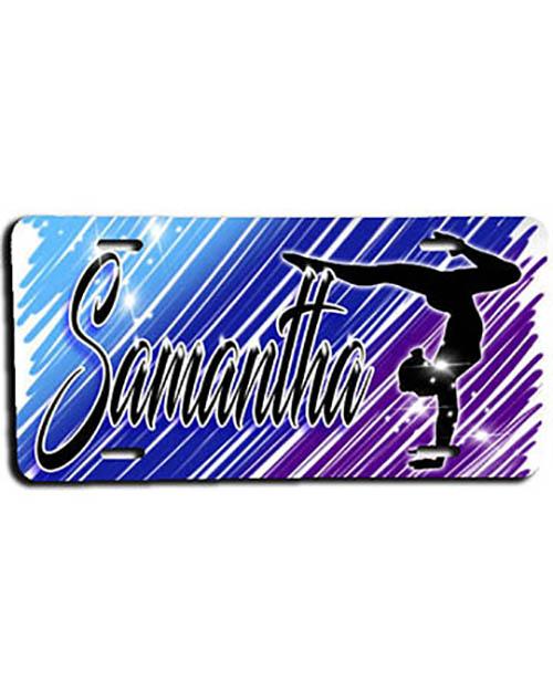 G012 Personalized Airbrush Gymnastics License Plate Tag Design Yours