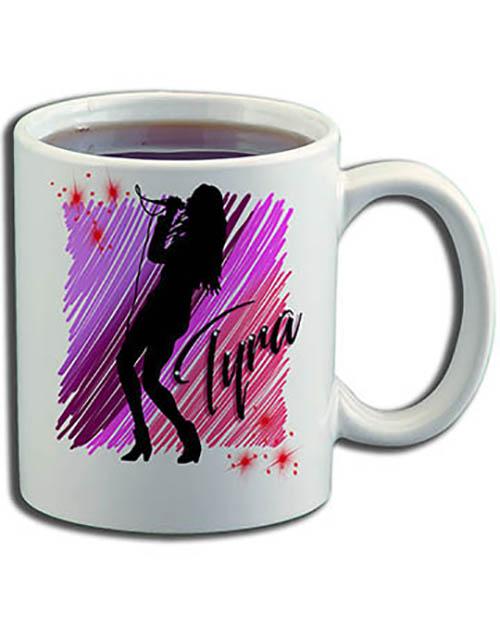 G014 Personalized Airbrush Singer Musician Ceramic Coffee Mug Design Yours