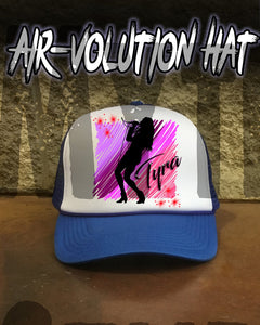 G014 Personalized Airbrush Singer Musician Snapback Trucker Hat Design Yours