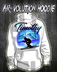 G015 Personalized Airbrush Skiing Hoodie Sweatshirt Design Yours