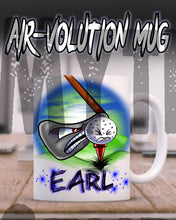 G016 Personalized Airbrush Golfing Ceramic Coffee Mug Design Yours