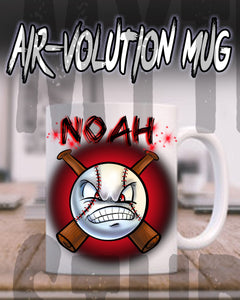 G020 Personalized Airbrush Baseball Ceramic Coffee Mug Design Yours