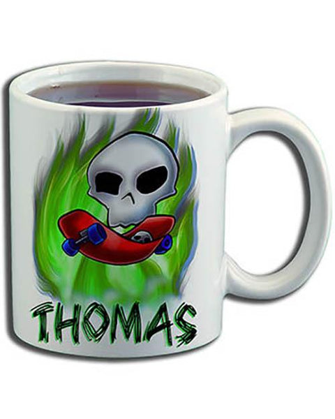 G023 Personalized Airbrush Skateboarding Ceramic Coffee Mug Design Yours