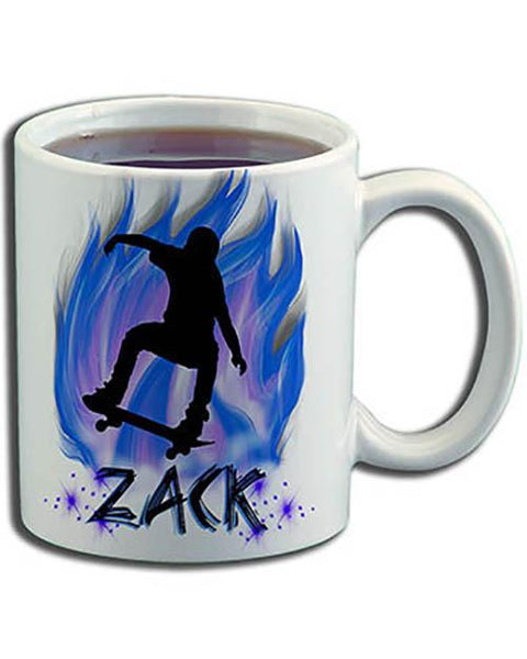 G024 Personalized Airbrush Skateboarding Ceramic Coffee Mug Design Yours