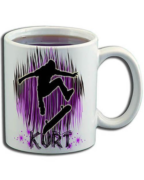 G025 Personalized Airbrush Skater Ceramic Coffee Mug Design Yours