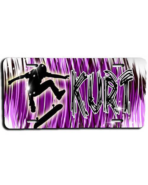 G025 Personalized Airbrush Skater License Plate Tag Design Yours