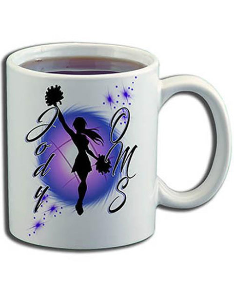 G026 Personalized Airbrush Cheer Ceramic Coffee Mug Design Yours