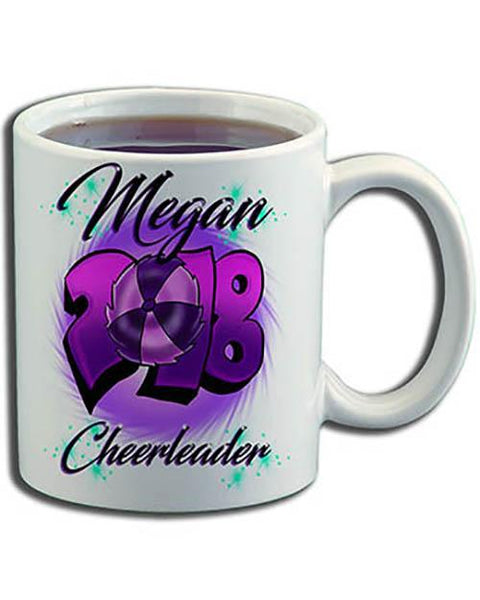 G027 Personalized Airbrush Cheerleading Ceramic Coffee Mug Design Yours