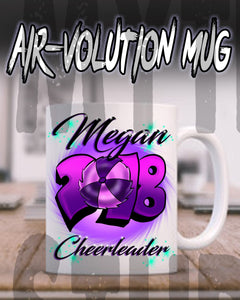 G027 Personalized Airbrush Cheerleading Ceramic Coffee Mug Design Yours