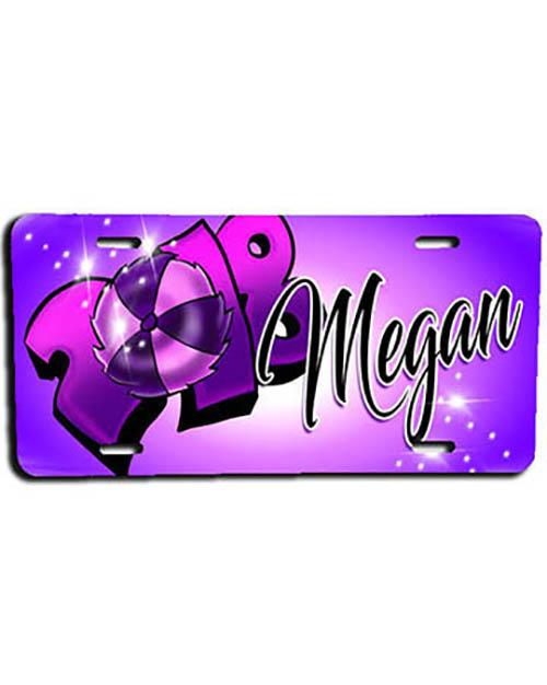 G027 Personalized Airbrush Cheerleading License Plate Tag Design Yours