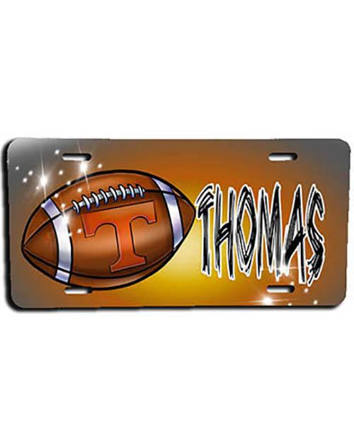 G030 Personalized Airbrush Football License Plate Tag Design Yours