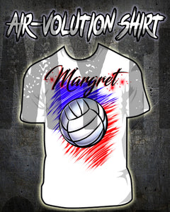 G031 Personalized Airbrush Volleyball Tee Shirt Design Yours