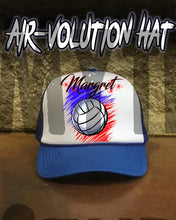 G031 Personalized Airbrush Volleyball Snapback Trucker Hat Design Yours
