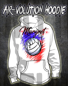 G031 Personalized Airbrush Volleyball Hoodie Sweatshirt Design Yours