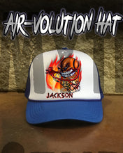 G034 Personalized Airbrush Basketball Snapback Trucker Hat Design Yours