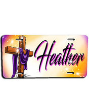 H003 Custom Airbrush Personalized Christian Cross License Plate Tag Design Yours