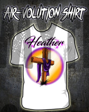 H003 Custom Airbrush Personalized Christian Cross Tee Shirt Design Yours