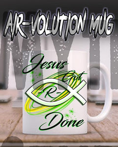 H008 Custom Airbrush Personalized Jesus Fish Ceramic Coffee Mug Design Yours