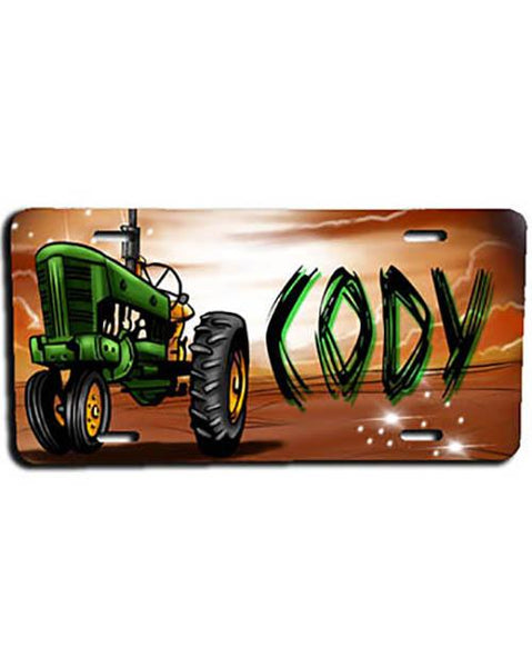 H009 Custom Airbrush Personalized Tractor License Plate Tag Design Yours