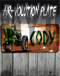 H009 Custom Airbrush Personalized Tractor License Plate Tag Design Yours