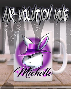 H016 Custom Airbrush Personalized Airbrush Play Girl Bunny Ceramic Coffee Mug Design Yours