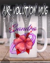 H019 Custom Airbrush Personalized Hibiscus Flower Ceramic Coffee Mug Design Yours