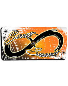 H048 Custom Airbrush Personalized Infinity Sign License Plate Tag Design Yours