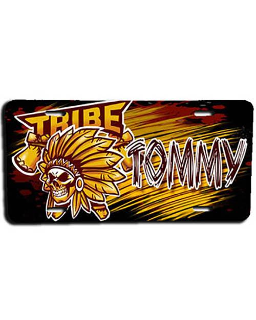 H049 Custom Airbrush Personalized Skull Logo License Plate Tag Design Yours