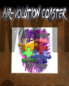 H051 Custom Airbrush Personalized Autism Logo Ceramic Coaster Design Yours