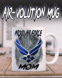 H054 Custom Airbrush Personalized US Airforce Logo Ceramic Coffee Mug Design Yours