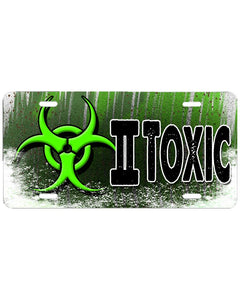 H059 Digitally Airbrush Painted Personalized Custom Toxic Logo    Auto License Plate Tag